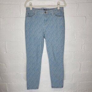 NYDJ Women's Size 10 Jeans Rachel Roll Cuff Ankle Paisley Print